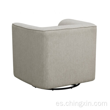 Moderna tela gris giratoria brazo acento sillón